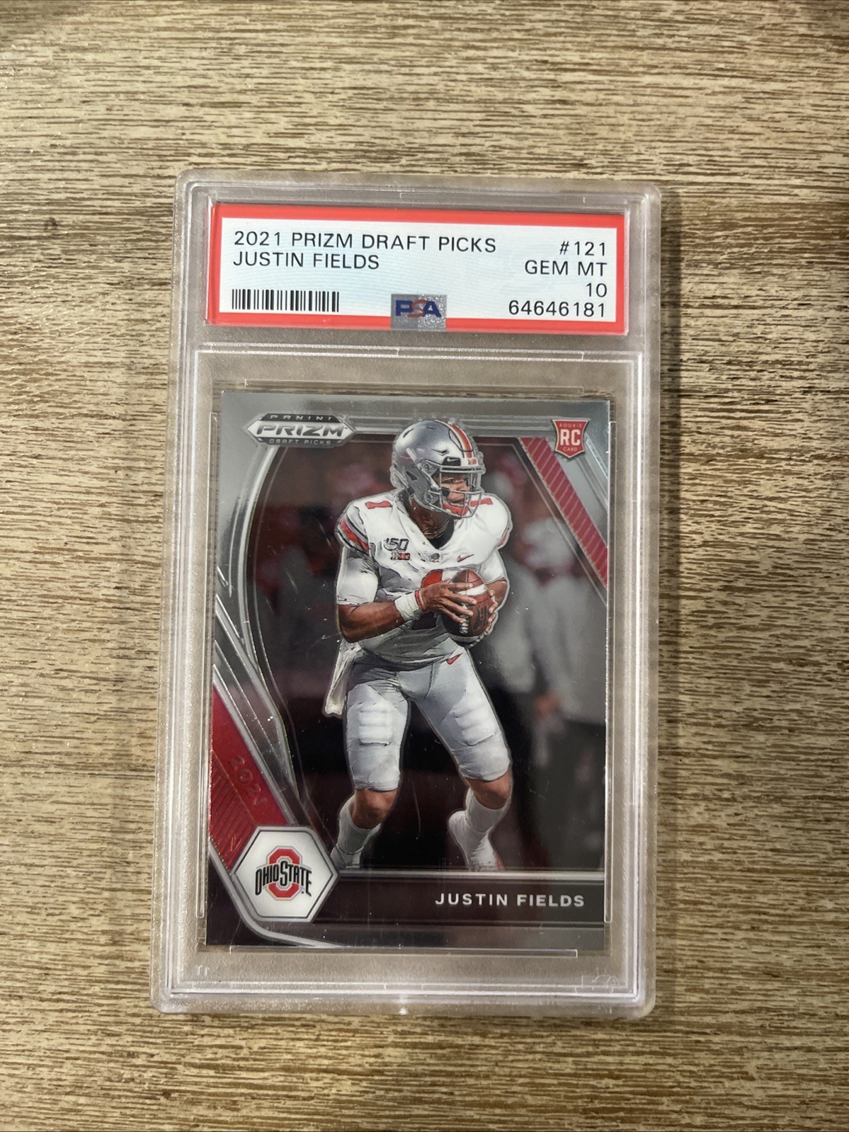 2021 Panini Prizm Draft Picks Justin Fields #121 (RC) Rookie PSA 10