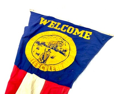 Antike Werbung - Amerikanische Dayton Miami Valley Baumwollflagge / Banner um 1941