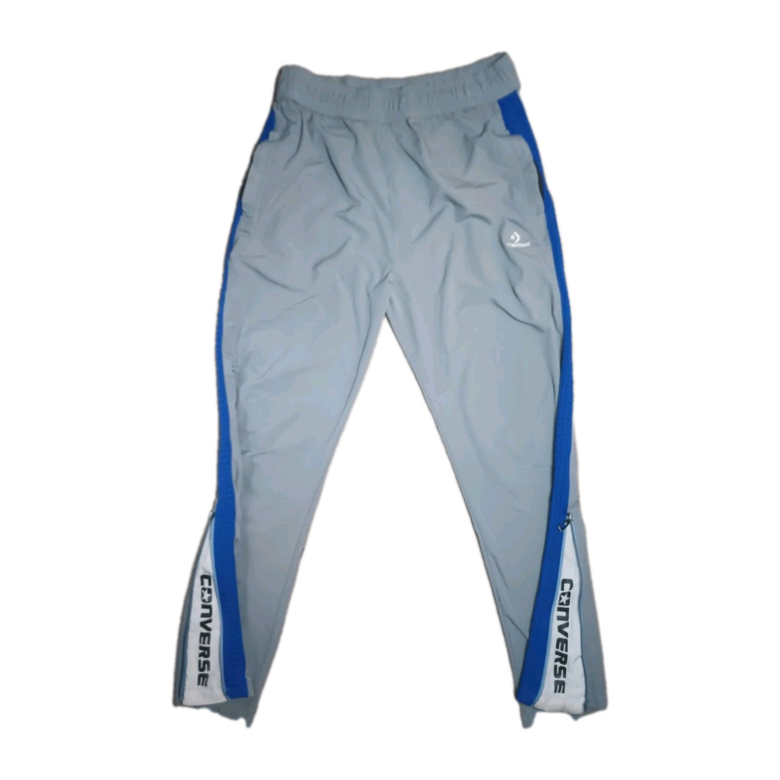 Converse Track Pants Gray Blue Side Stripes Converse Logo Joggers Size Mduim/Sml thumbnail 4