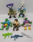 Vintage TMNT Lot of 5 Action Figures & Accessories Teenage Mutant Ninja Turtles