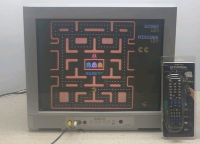 Emerson 20'' Flat CRT TV Front AV S-Video Tested Working w/ Universal Remote