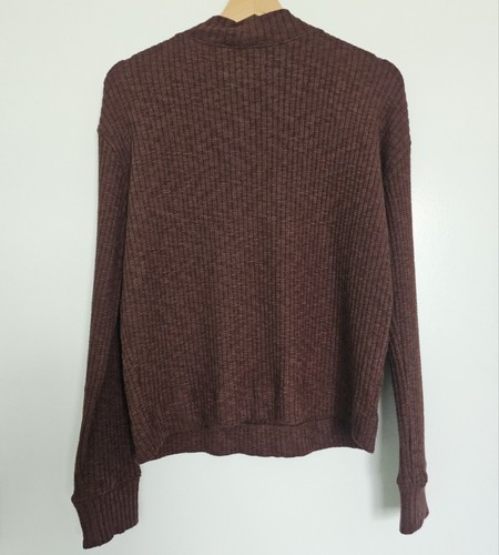 Everlane The Cozy Rib Funnel-Neck Dark Mahogany Pullover Sz S Cotton Blend - Picture 6 of 14