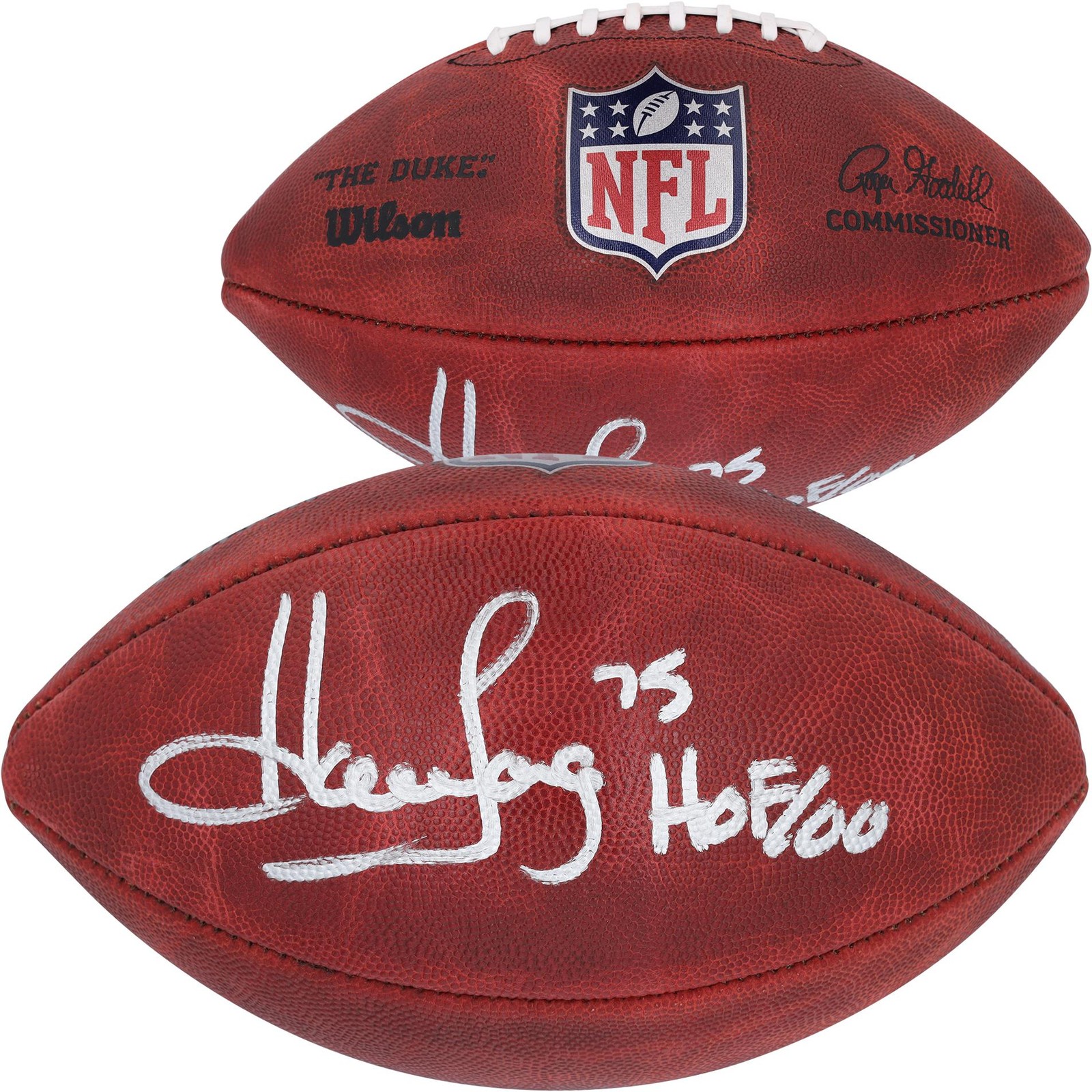 Howie Long Autographed Signed Oakland Raiders Duke Full Color Football with "HOF 2000" Insc 