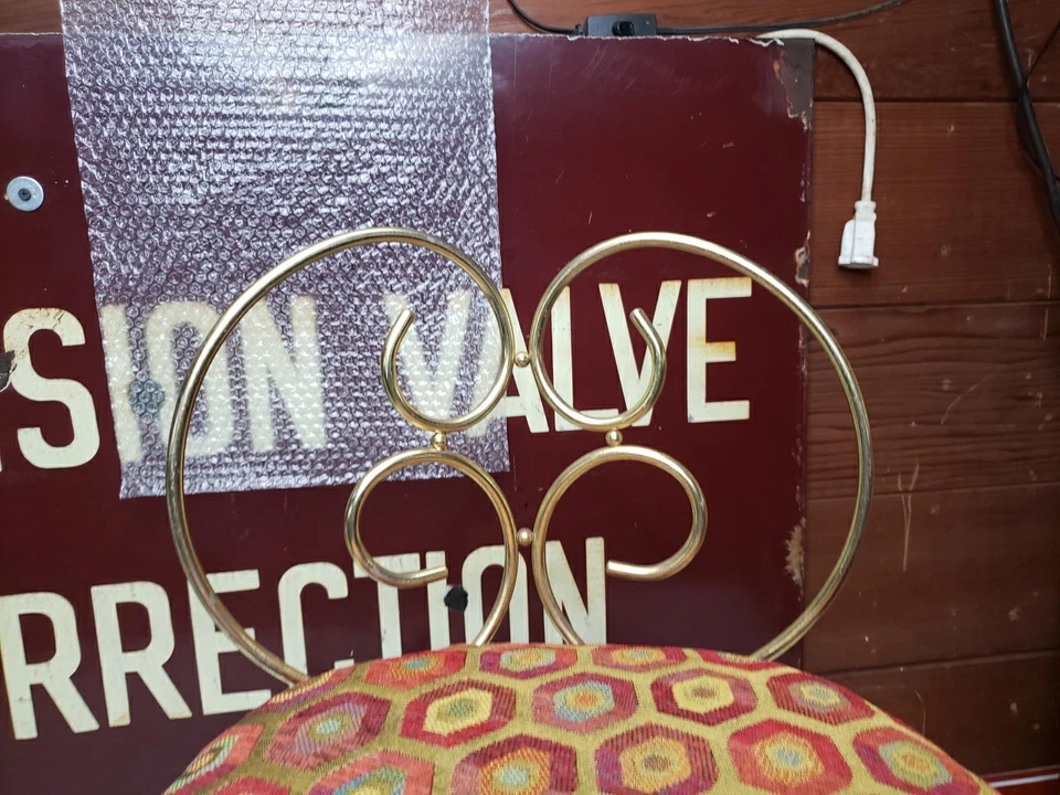 Vintage Brass Vanity Stool Chair Seat Retro Gold - Image 2 of 4