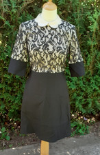 BNWT Yumi Black & Cream Lace Dress Occasion Party Size 8 Charity Sale
