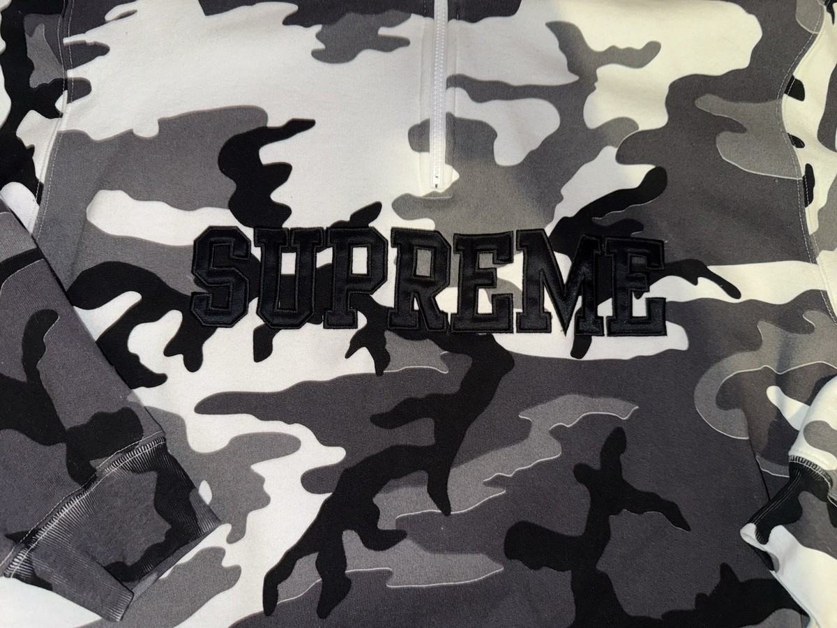 Supreme Shop Flag Half Zip Pullover Snow Camo Seoul Korea Mens
