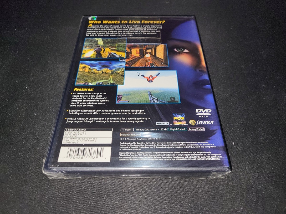 The Operative: No One Lives Forever Sony Playstation 2 PS2 Brand