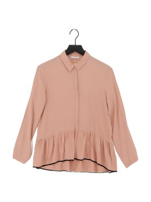 IBlues Women's Blouse M Pink 100% Other Long Sleeve Collared Basic