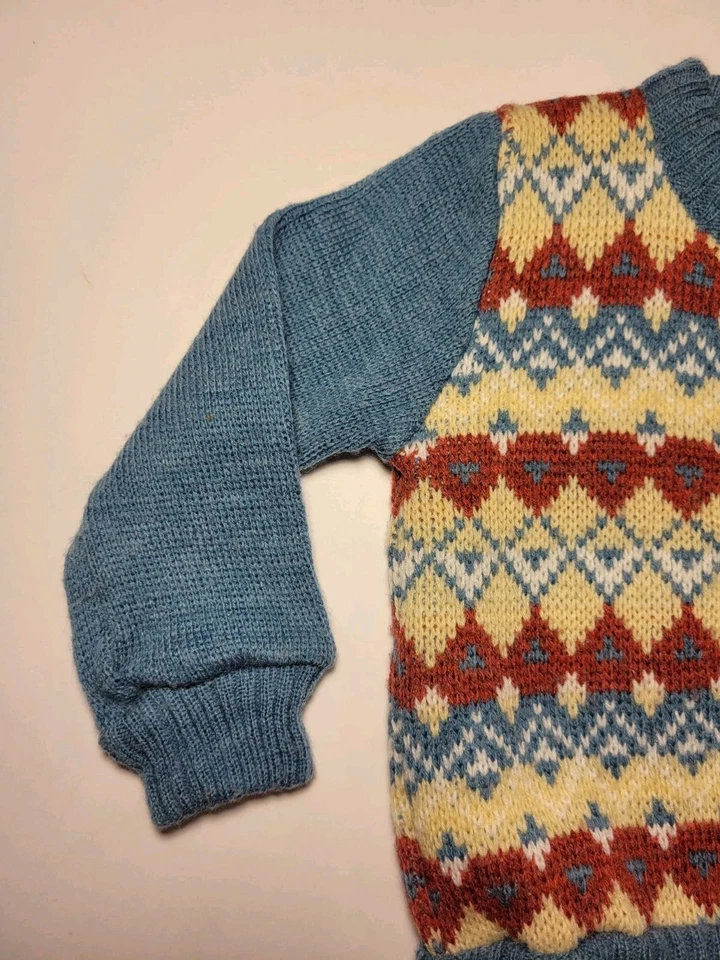 Suéter Friemanit Baby 24M Vintage Cremallera Azul Abuelo Papá Grandpacore Grandmacore Foto 4 de 4