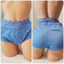 Flawed Olga Secret Hug 0913J3 Silky Nylon Full-Cut Panty Lace Sky Blue 10/3XL