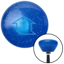 Blue Fat Empty Arrow Up Blue Retro Metal Flake Shift Knob w/ M16x1.5 Insert