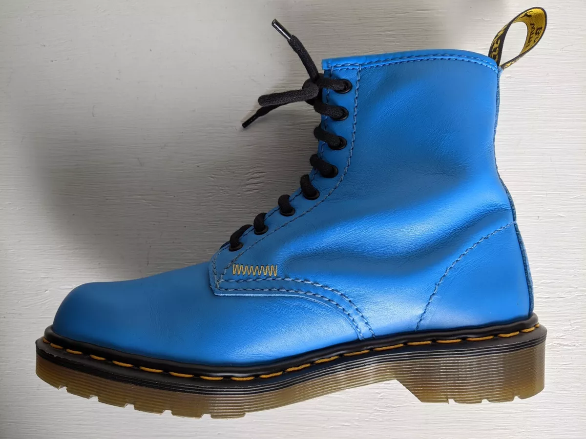 DR. MARTENS TURQUOISE LEATHER BOOTS NEW SIZE 6.5UK MADE IN ENGLAND