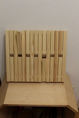Garderobe Kieferholz Wandmontage 46 x 40 x 6 cm-ausklappbare Haken 2 x 7Stck.