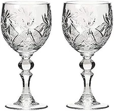 Neman 5oz Crystal Classic Wine Goblets on a Stem Set of 2