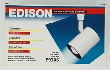 New Edison Track Light Lighting System E9306 White w/ Black Baffle. 50W-60W