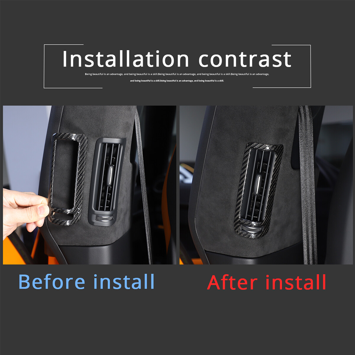 Real Carbon Fiber B Pillar Air Outlet Vent Cover Trim For LAMBORGHINI URUS 18-22