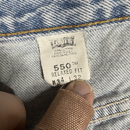 Levis 550 Relaxed Fit Red Tab Mens 34x32 (Act. 30x31) Light Wash Jeans USA 90s - Picture 10 of 18