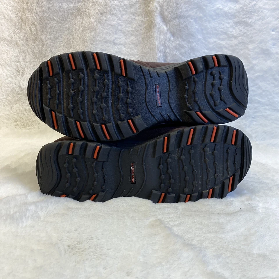 Lands End Womens Suede Quilted All Weather Winter Boot Dark Brown Side Zip 7 B - Image 4 of 4