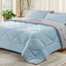 Sky Blue Size Comforter Set - 7 Pieces Reversible Bed in a Full 20 - Sky Blue