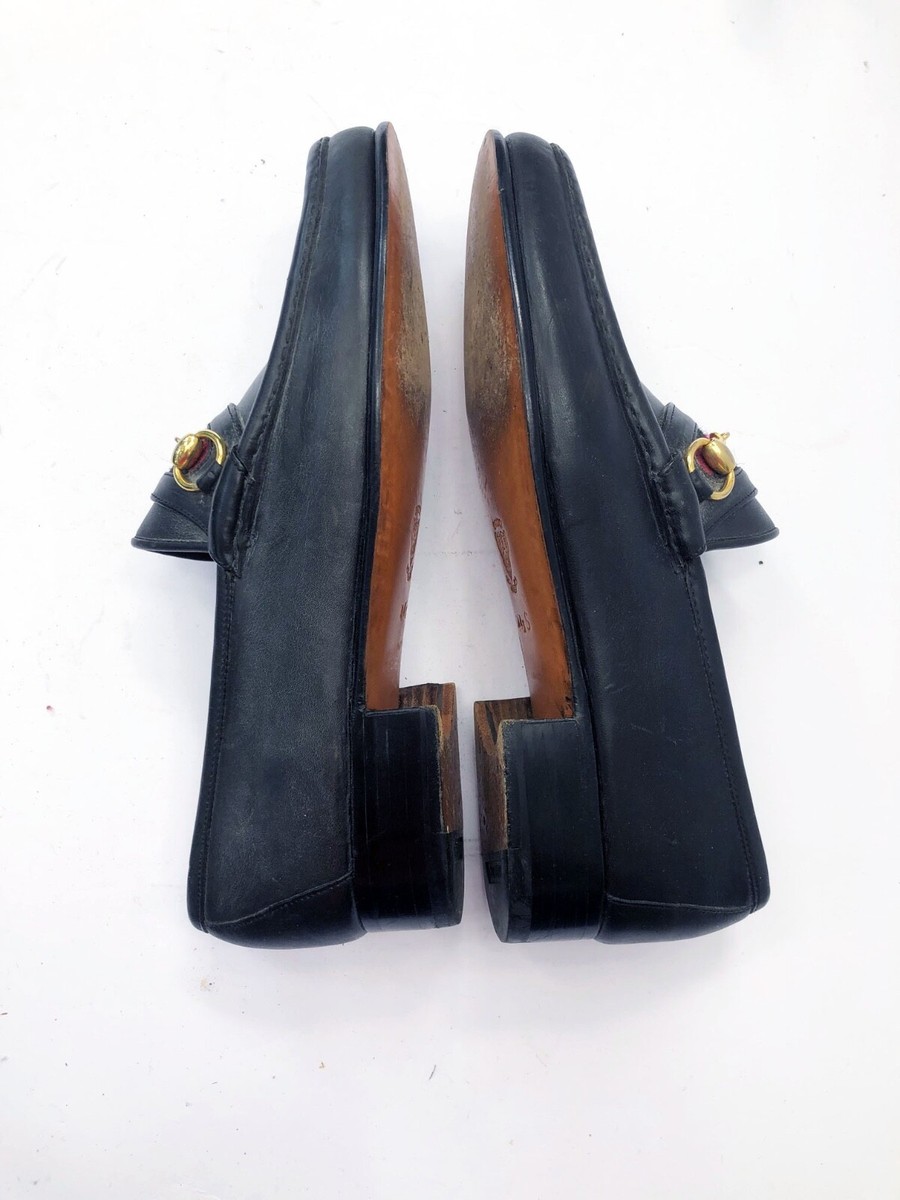 Gucci Vintage Black Leather Mens Horsebit Loafers w Shoe  display picture 1