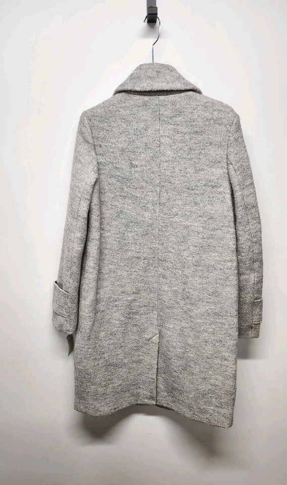 Abrigo Andrew Marc para mujer mezcla de lana Regine ajustado, talla mediana, en color marfil/gris Foto 2 de 4