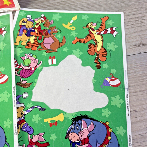 VTG Hallmark Stickers Disney Winnie the Pooh Tigger Christmas Winter 6 Sheets - Picture 5 of 6