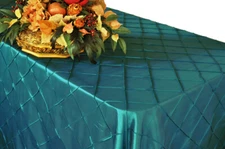 Wedding Linens Inc. 90" x 132" Pintuck Taffeta Rectangular Tablecloth