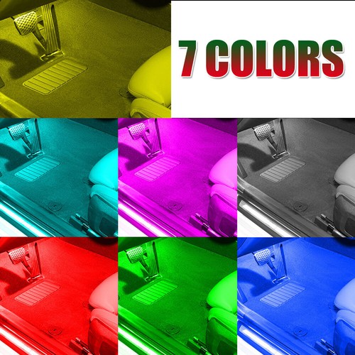 USB Multicolor LED Lights Car Accessories Atmosphere Light Lamp Magnet Mount Kit - Foto 9 di 12