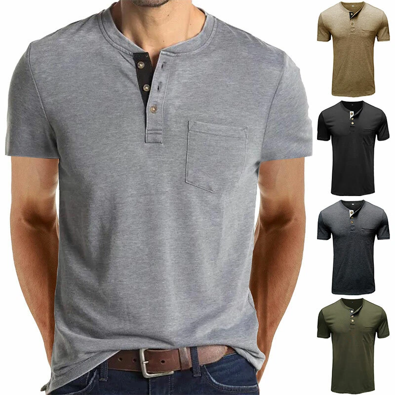 henley t shirts mens