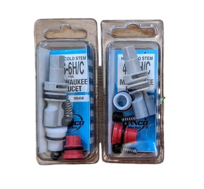 Two Danco Hot/Cold Faucet Stems for Milwaukee Faucets, 4S-6H/C 18545B NIP