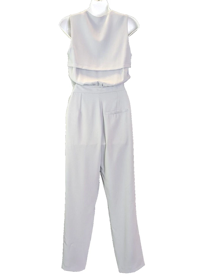 Mono para mujer TopShop gris paloma pierna cónica talla 2 Foto 2 de 4