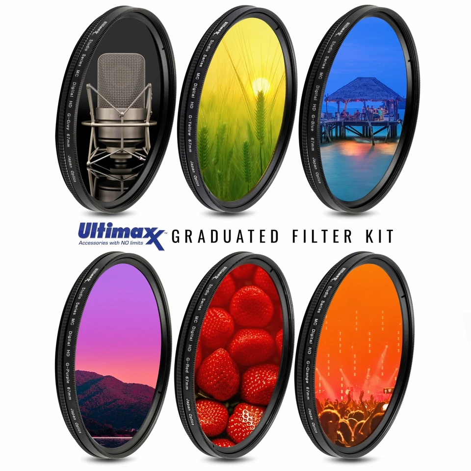 6 Piece Professional Gradual Color Filter Kit 62mm with Protective Wallet - Image 4 of 4