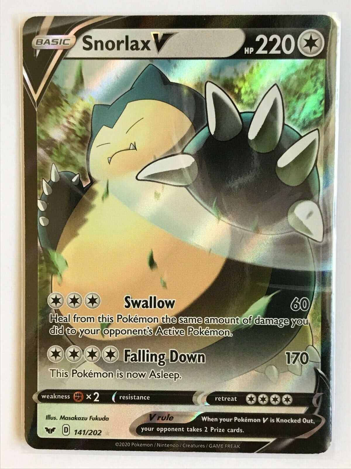 Snorlax 140/202 NM in Portuguese Sword & Shield Pokémon TCG