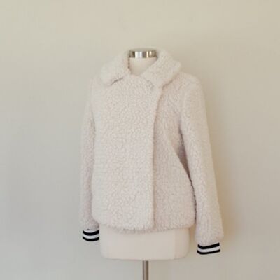 BB Dakota Sherpa Teddy Jacket Ivory Plush Wrap Jacket
