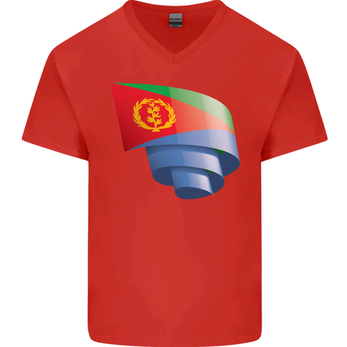 Rizado Eritrea Bandera Día Fútbol Hombre Cuello En V Camiseta Algodón - Imagen 30 de 43