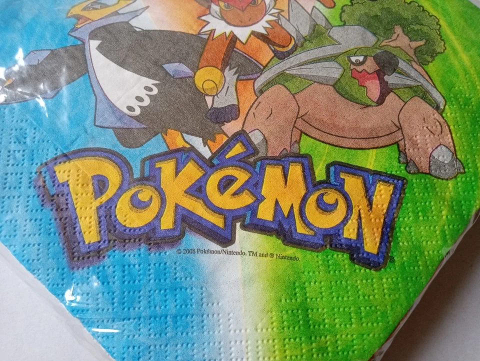 Servilletas de almuerzo de fiesta de cumpleaños Pokemon 16 unidades artículos de diseño saludos americanos Foto 2 de 3