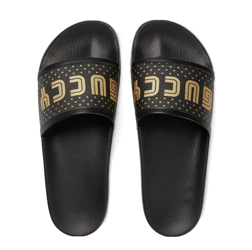 Sandales coulissantes femme Gucci Sega T Supreme en toile Gucci Star taille 37