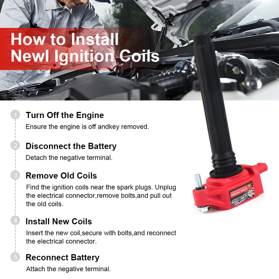 Juego de 6 bujías de iridio y paquete de bobinas de encendido para Chrysler Dodge Jeep Ram Foto 4 de 4