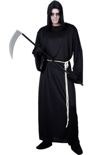 Grim Reaper Costume Adult Mens Halloween Fancy Dress costume M / L ONE SIZE