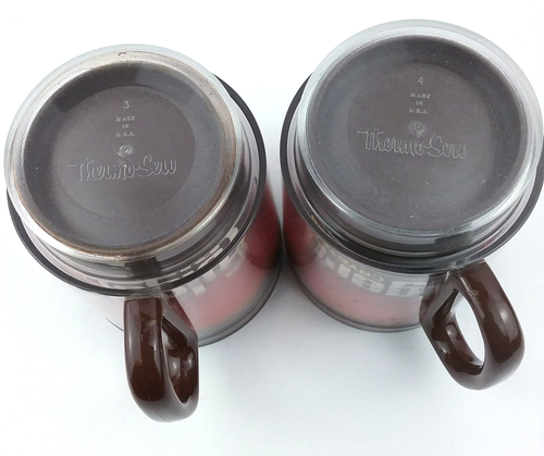 Folgers Coffee Mug Plastic Instant Coffee Crystals Brown Red Lot of 2 Vintage - Picture 8 of 16