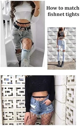 NETZSTRÜMPFE STRUMPFHOSE SEXY MODE DAMEN LADY NETZ NETZ HIGH WAIST TIGHTS - Bild 4 von 25