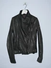 TIGHA Womens Asymmetric Zip Biker Sheep Leather Jacket Size S