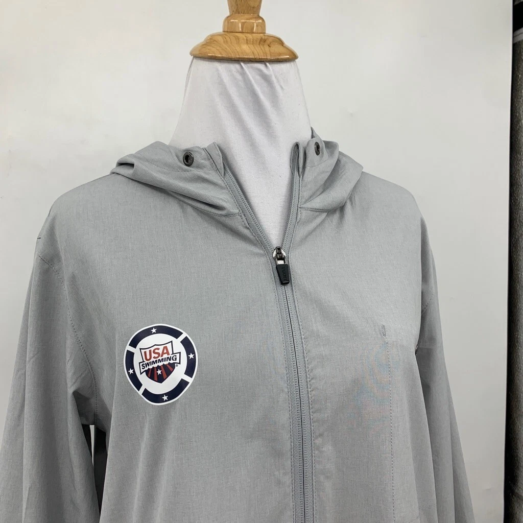 vuori reflective full zip usa swimming team hooded jacket