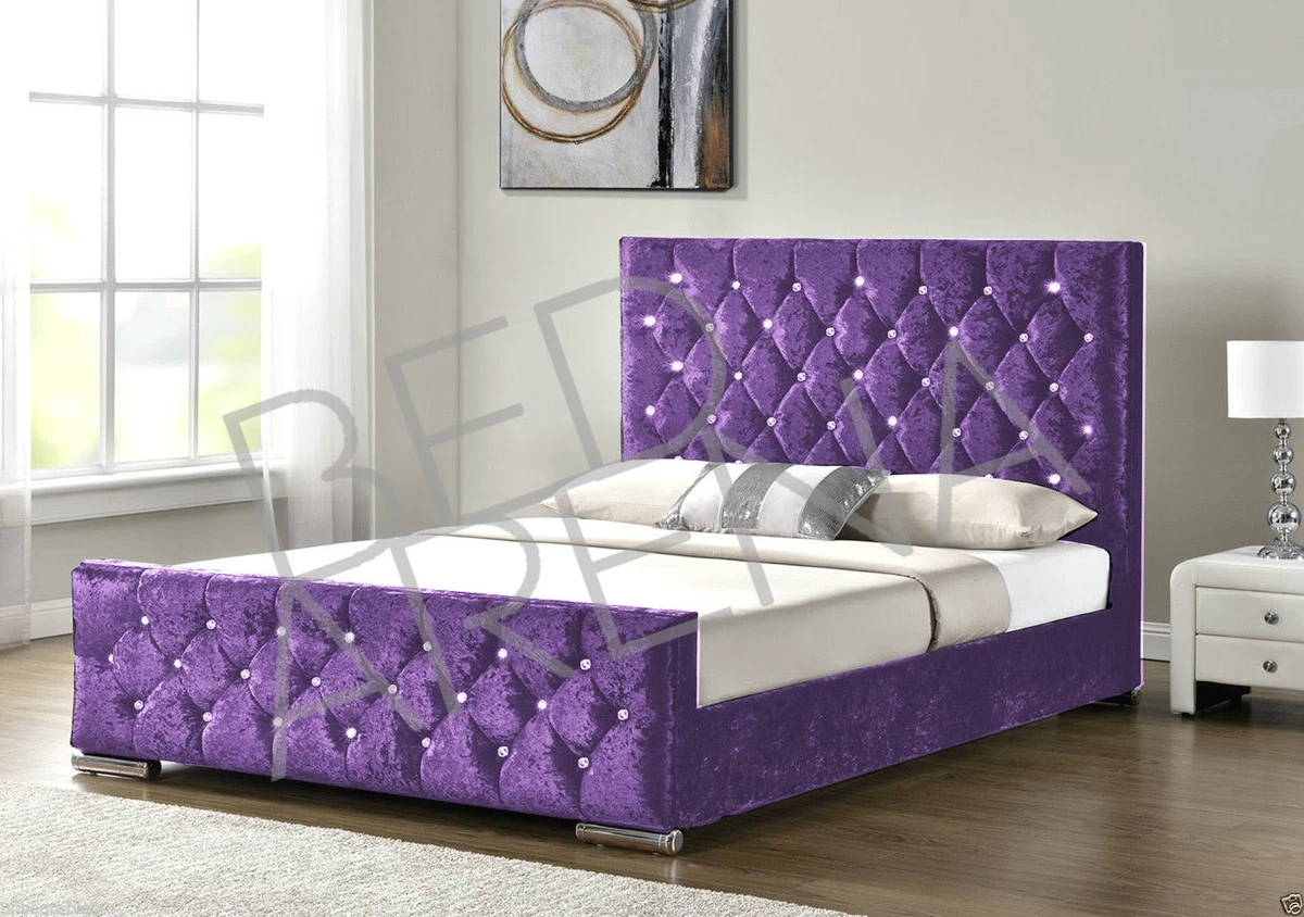 Lilac crushed on sale velvet bed