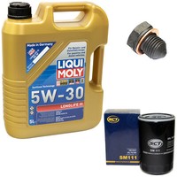 MotoröL Set 5W-30 5 Liter + ÖLfilter SM 111 + Schraube FüR Audi A6 Seat VW Golf