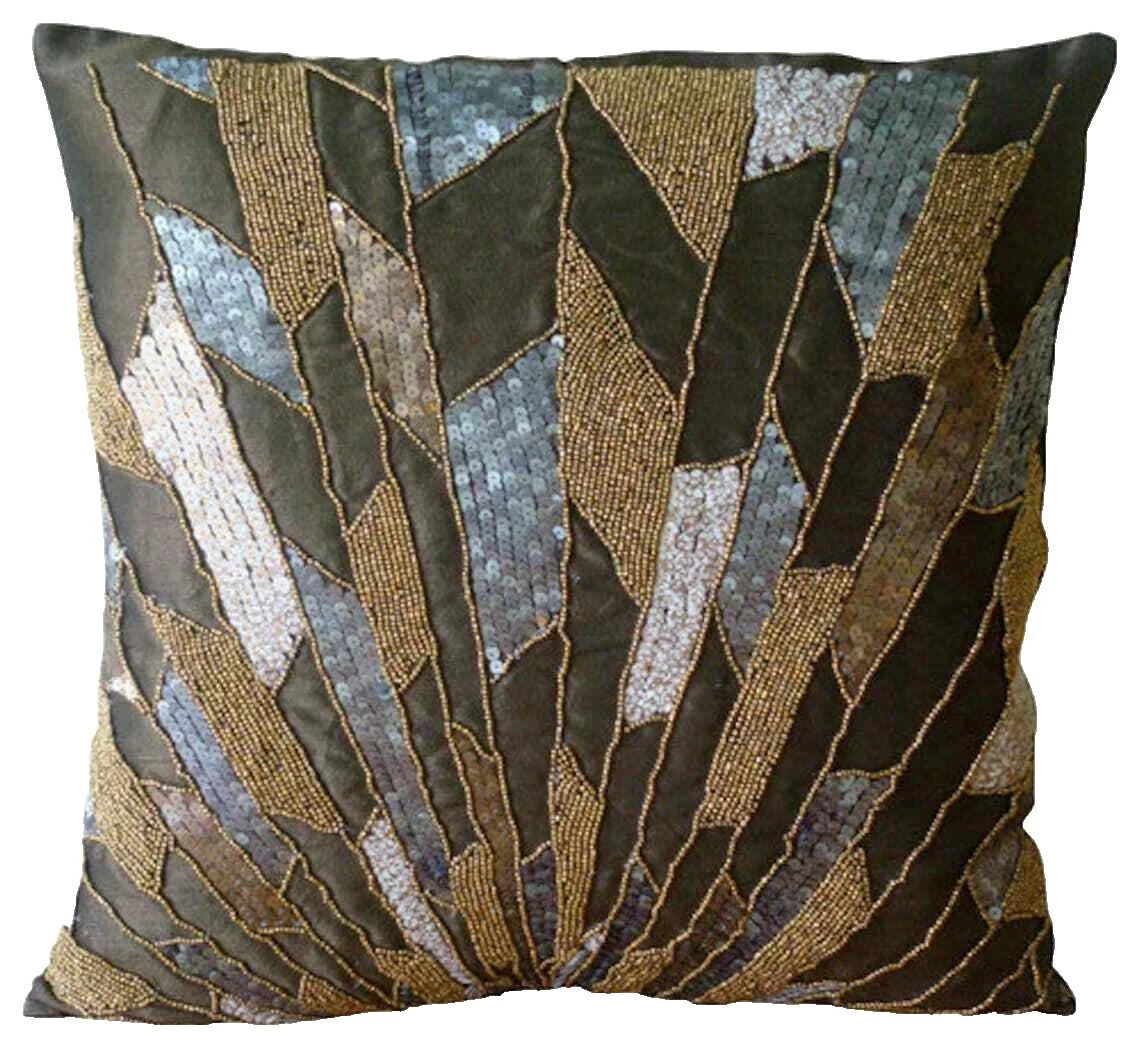 Faux Silk Art Deco Striped Home Décor Pillows