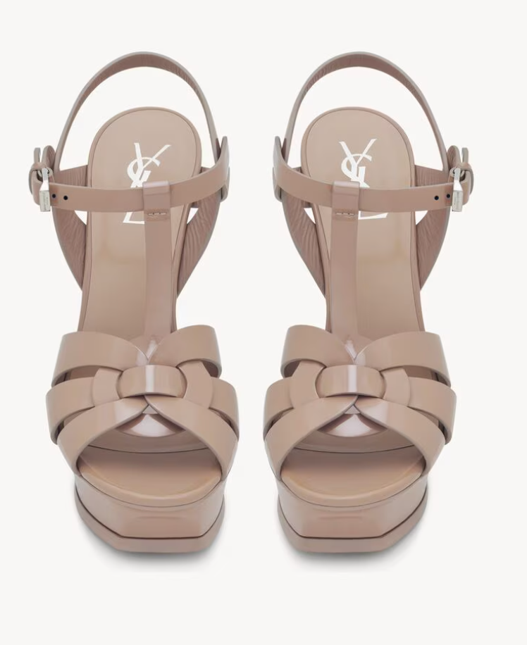 SAINT LAURENT Tacchi platform tributo YSL pelle verniciata
