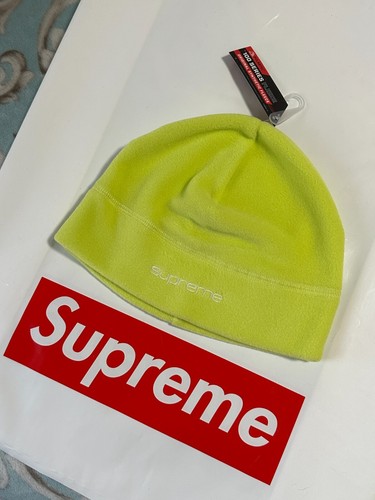 SUPREME POLARTEC BEANIE (BRIGHT LIME) FW20 BOX LOGO LACOSTE BURBERRY MOHAIR WOOL - Picture 2 of 18