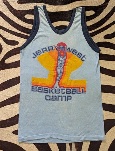 Vtg Rare Adidas Jerry West Basketball Camp Tank Bball Los Angeles Lakers - 第 1/8 張圖片