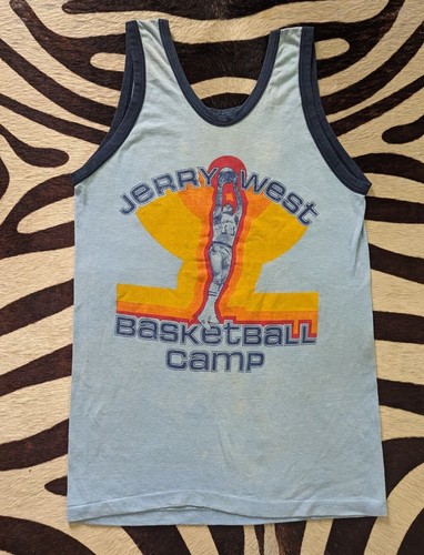 Vtg Rare Adidas Jerry West Basketball Camp Tank Bb